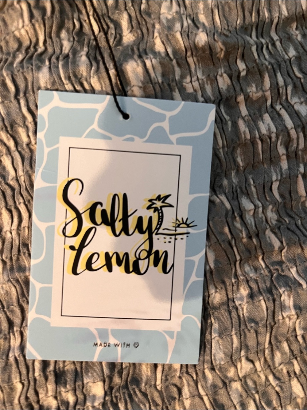 Salty Lemon NWT- Khaki-tan Shirred Bodice top- on or off shoulder Sz L-Sold Out - Picture 10 of 13